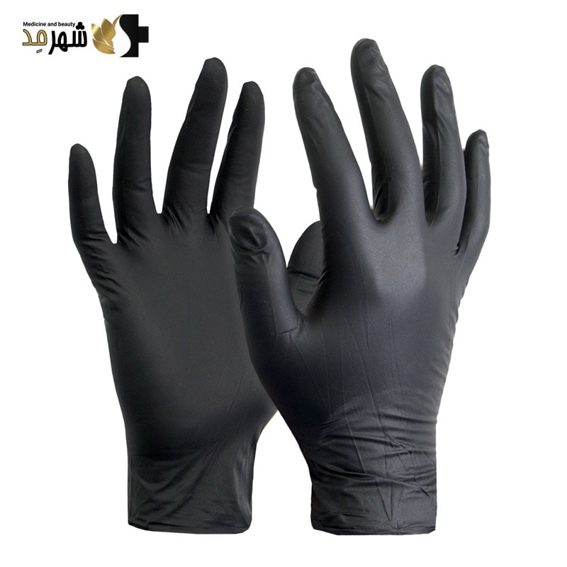 دستکش معاینه نیتریل مشکی گلوری تاچ سایز مدیوم Glory Touch Gloves Bold Size M