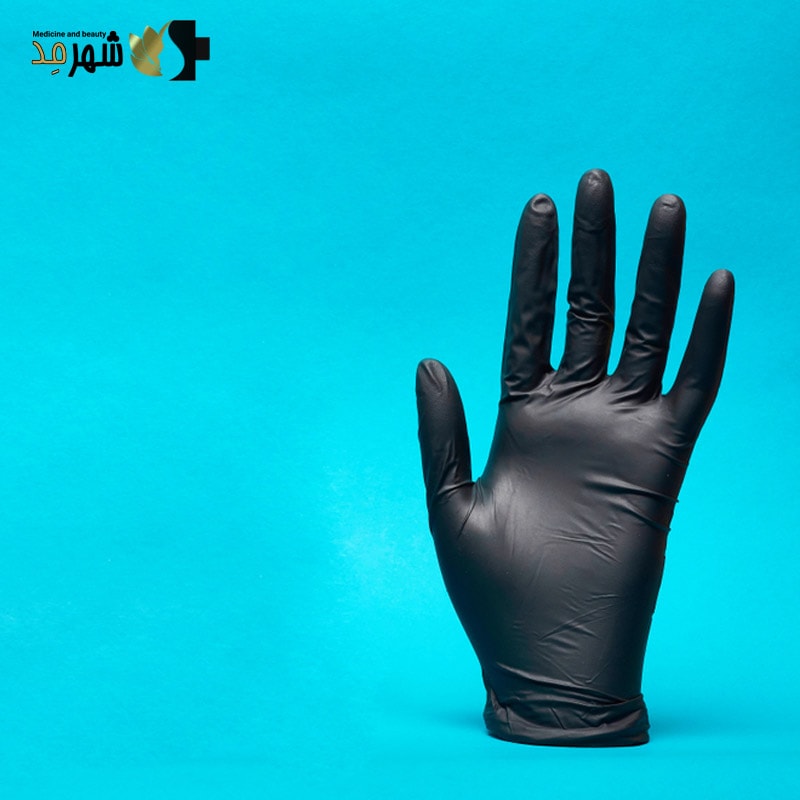 دستکش معاینه نیتریل مشکی گلوری تاچ سایز مدیوم Glory Touch Gloves Bold Size M