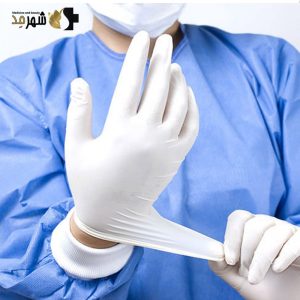دستکش معاینه لاتکس کم پودر مالزی اس پی ای