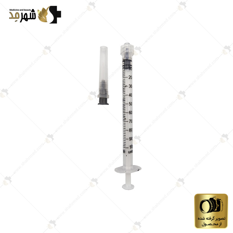 سرنگ 1 سی سی حلما مدل لوئرلاک (پیچی) گیج 27 با طول 12 میلی متر Helma LuerLock Syringe 27G 1cc