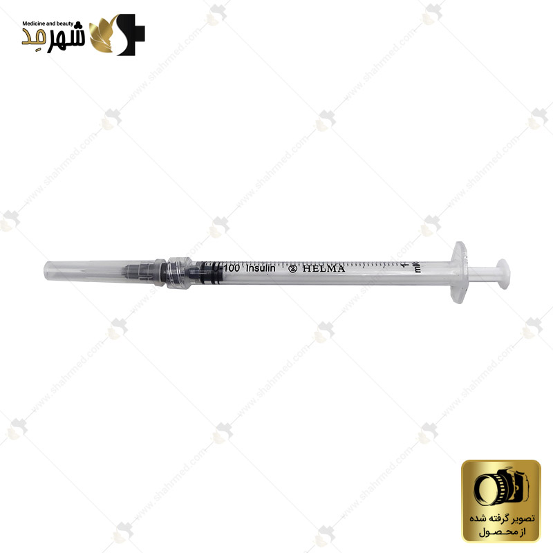 سرنگ 1 سی سی حلما مدل لوئرلاک (پیچی) گیج 27 با طول 12 میلی متر Helma LuerLock Syringe 27G 1cc