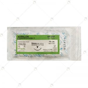 نخ بخیه سوپالون مدل 6/0 با سرسوزن 16 میلی متری ریورس Surgical Suture Supalon 6/0