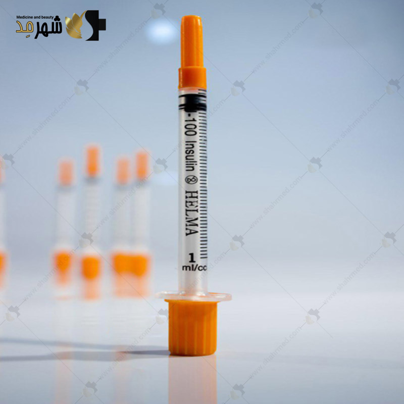 سرنگ انسولین یکپارچه حلما یک سی سی با سرسوزن گیج 30 و طول 8 میلی متر Helma Teb Insulin Syringe 1cc