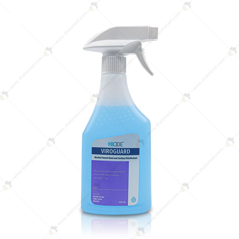 محلول ضد عفونی کننده دست و سطوح 500 میلی لیتری های ساید مدل ویروگارد Hand and Surface Disinfectant HICIDE Viroguard 500ml