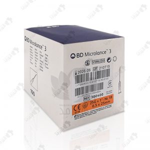 سرسوزن گیج 25 بسته 100 عددی بی دی با طول 25 میلی متر BD Microlance Needle G25 25mm