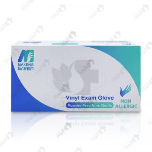 دستکش معاینه وینیل مکسنز گرین سایز اسمال Maxens Green Vinyl Gloves Size S