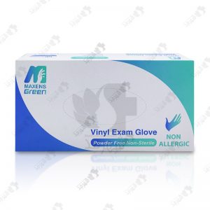 دستکش معاینه وینیل مکسنز گرین سایز مدیوم Maxens Green Vinyl Gloves Size M