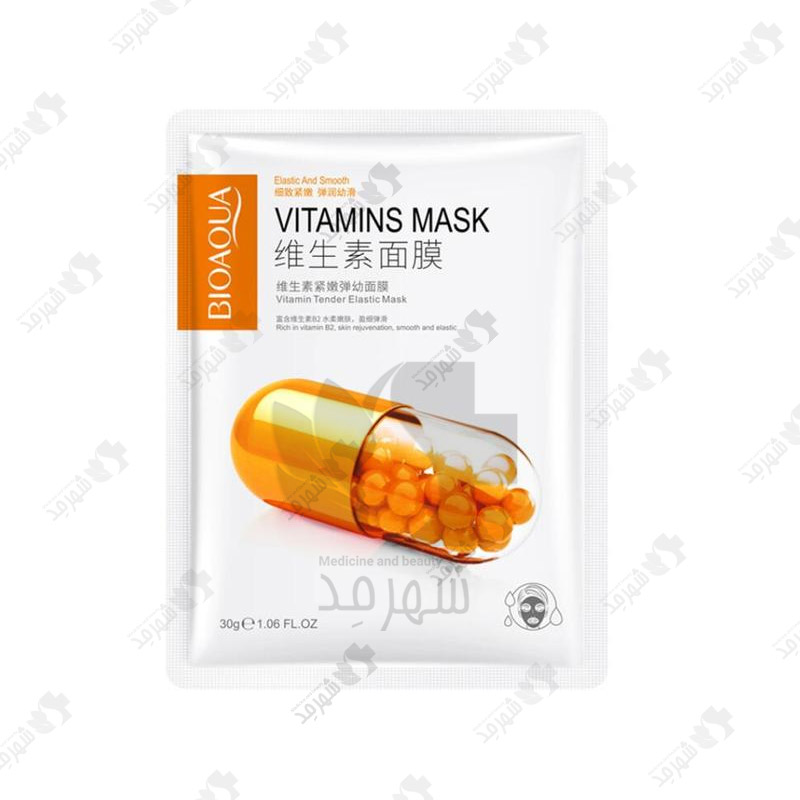 ماسک صورت ورقه ای سفت کننده و نرم کننده بیوآکوا Facial Sheet Mask Vitamins BioAQUA Elastic and Smooth